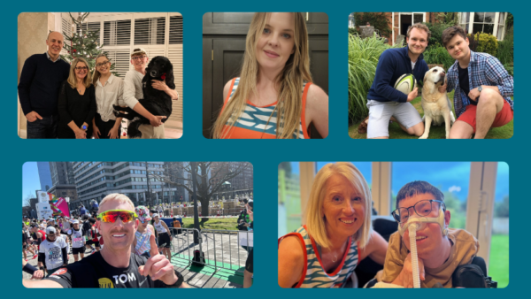 A montage of happy people before their marathon