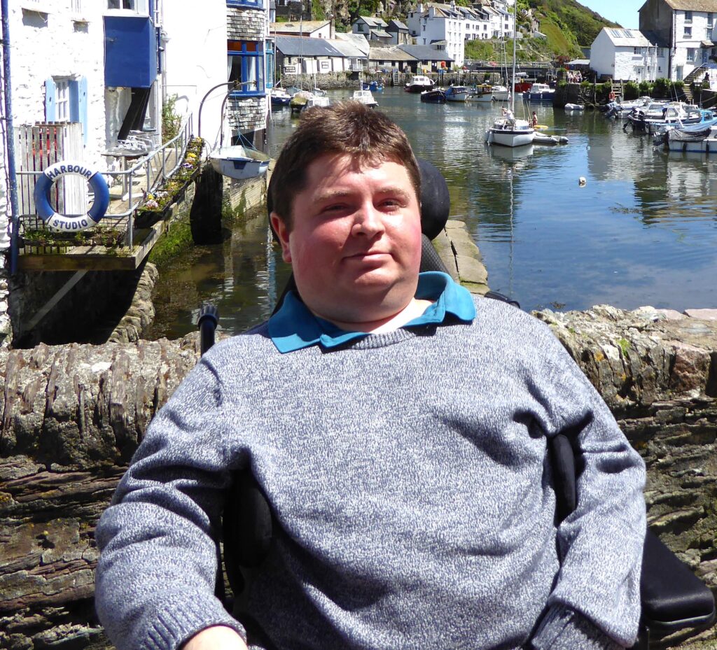 Christopher on holiday in Cornwall