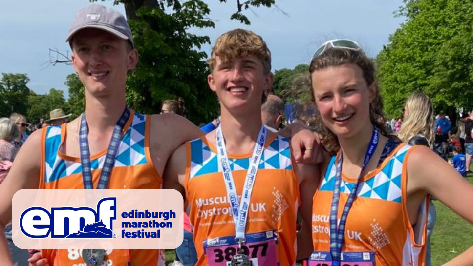 #TeamMDUK runners after finishing a race at the Edinburgh Marathon Festival