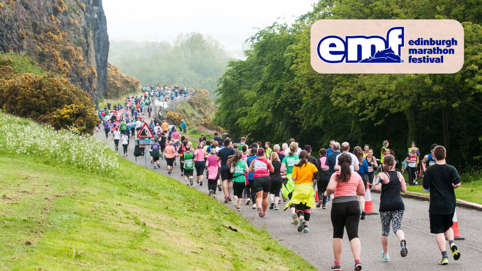 People running at the Edinburgh Marathon Festival 