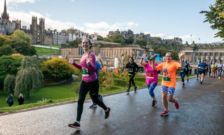 Women running at the Womens 10K in Edinburgh 