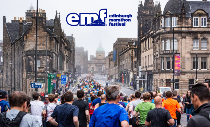 People running at the Edinburgh Marathon Festival 