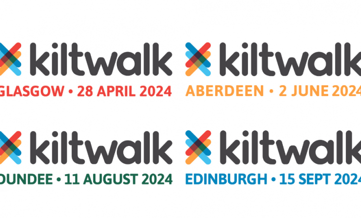 A graphic outlining all of the Kiltwalk 2024 dates and locations