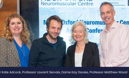 Dr Kate Adcock, Professor Laurent Servais, Dame Kay Davies and Professor Matthew Wood
